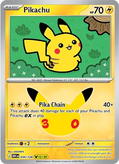 Pikachu, 30th Celebration #34/128