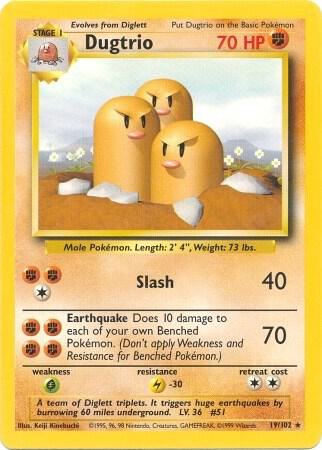 Dugtrio, Base Set #19