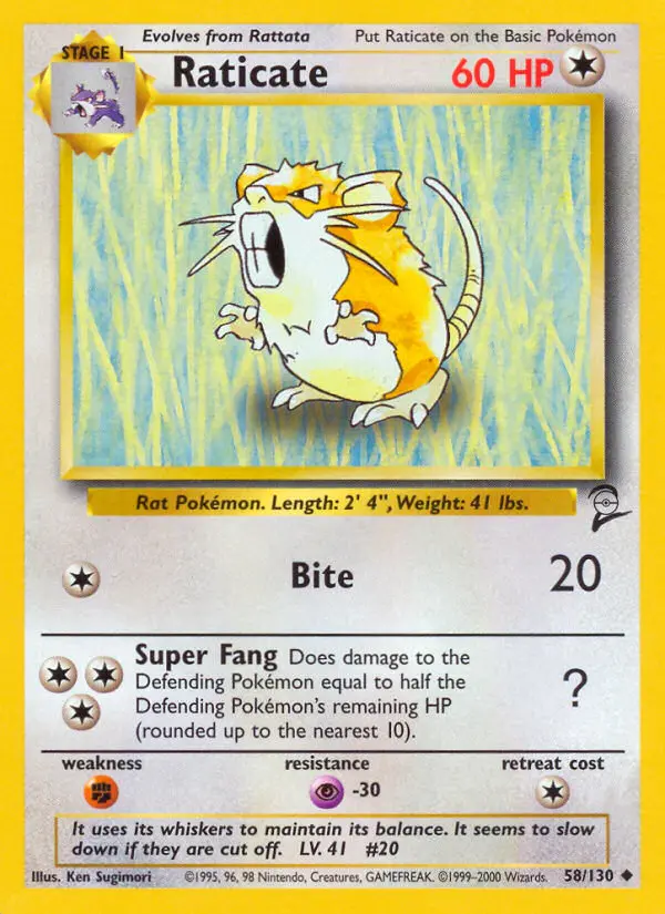 Raticate, Base Set 2 #58