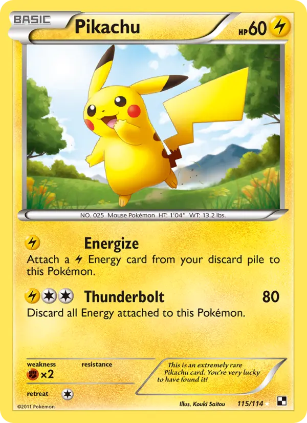Pikachu, Black & White #115