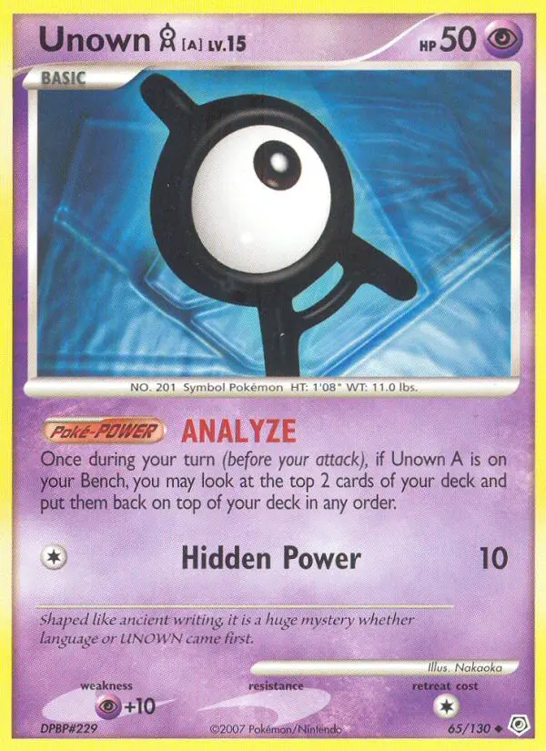Unown A, Diamond & Pearl #65