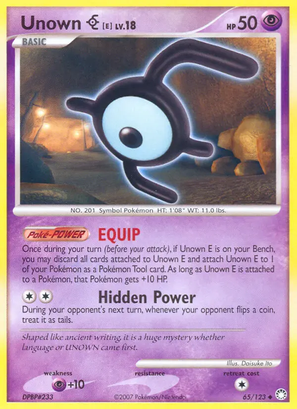 Unown E, Mysterious Treasures #65