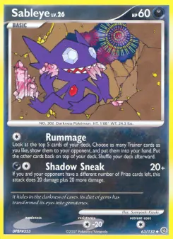 Sableye, Secret Wonders #63/132