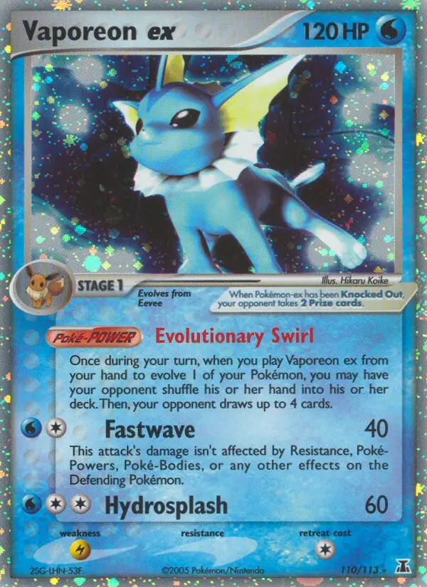 Vaporeon ex, Delta Species #110