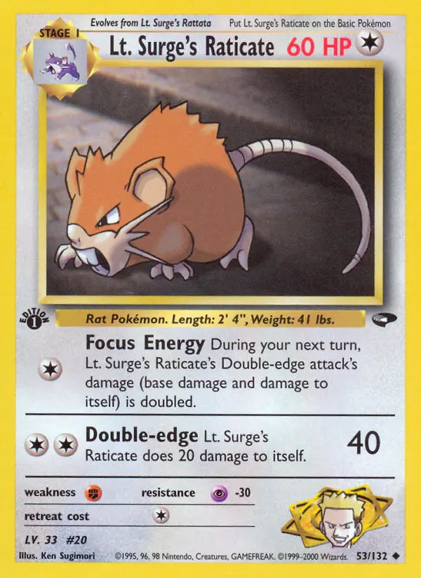 Lt. Surge's Raticate, Gym Challenge #53