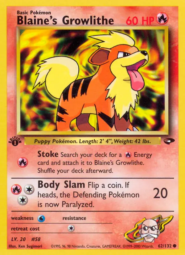 Blaine's Growlithe, Gym Challenge #62
