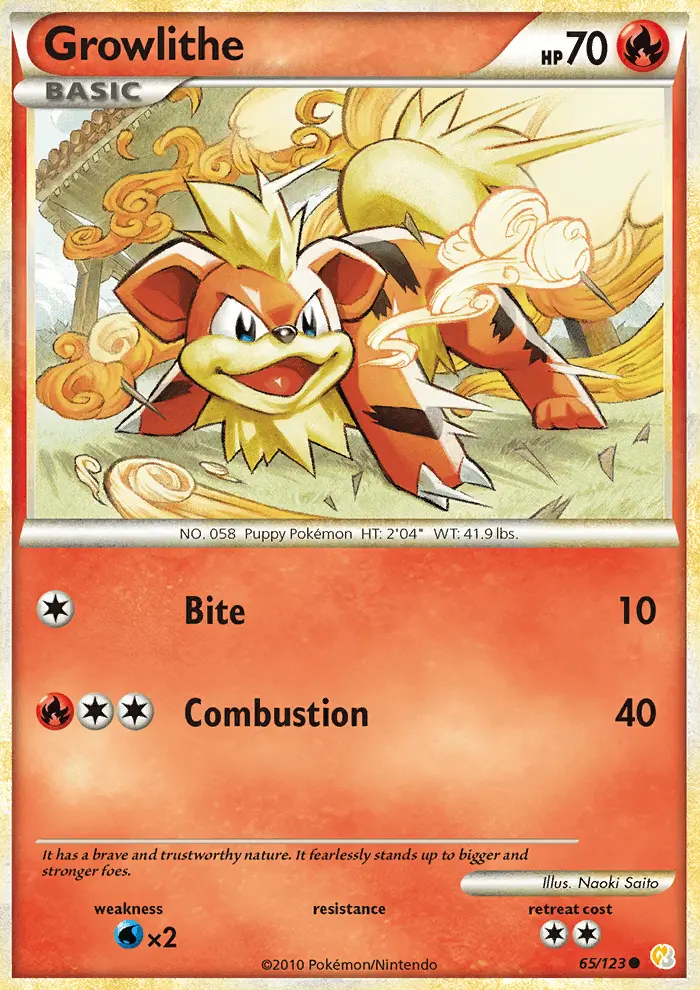 Growlithe, HeartGold SoulSilver #65