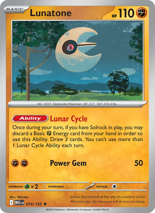 Lunatone, Mega Evolution #74