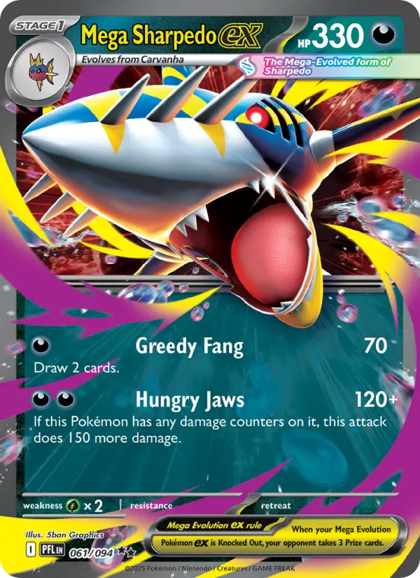 Mega Sharpedo ex, Phantasmal Flames #61