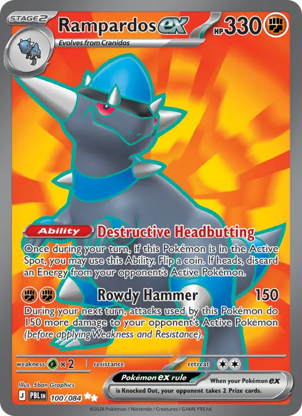 Rampardos ex, Pitch Black #100