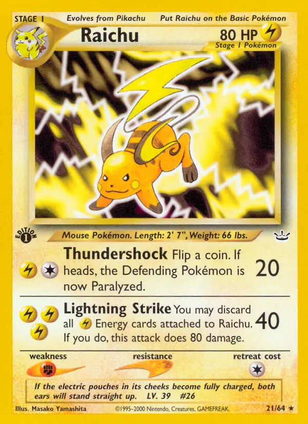 Raichu, Neo Revelation #21