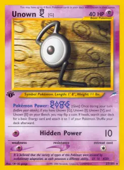 Unown [G], Neo Destiny #27/105