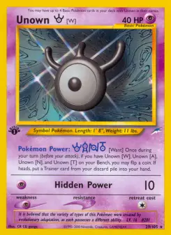 Unown [W], Neo Destiny #29/105