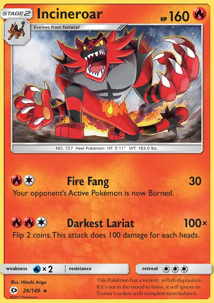 Incineroar, Sun & Moon #26