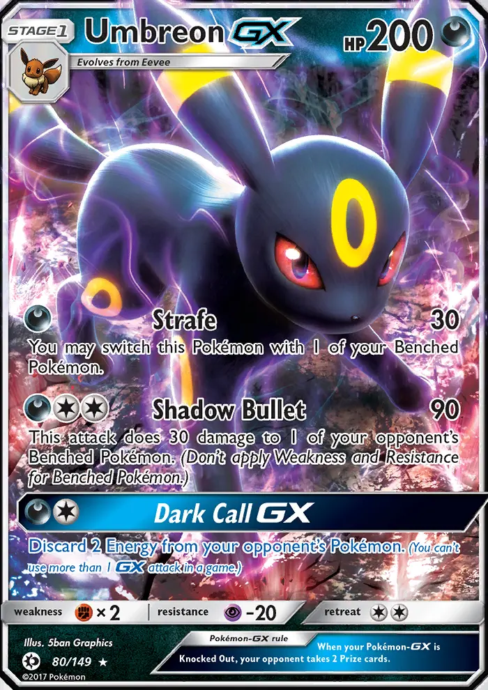 Umbreon GX, Sun & Moon #80