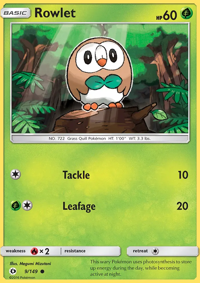 Rowlet, Sun & Moon #9