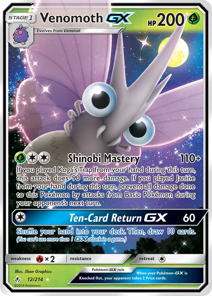 Venomoth GX, Unbroken Bonds #12