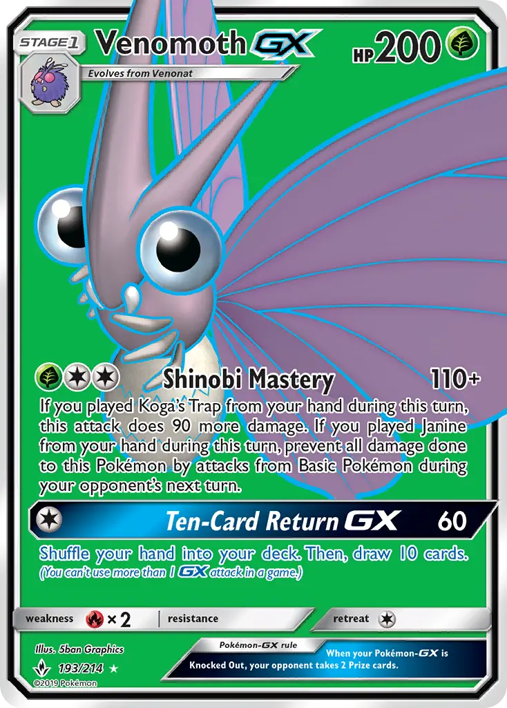 Venomoth GX, Unbroken Bonds #193