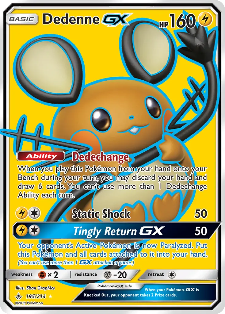 Dedenne GX, Unbroken Bonds #195