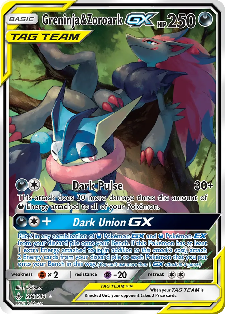 Greninja & Zoroark GX, Unbroken Bonds #201