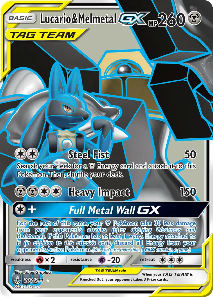 Lucario & Melmetal GX, Unbroken Bonds #203