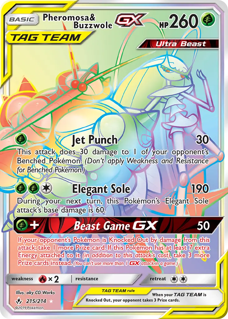 Pheromosa & Buzzwole GX, Unbroken Bonds #215