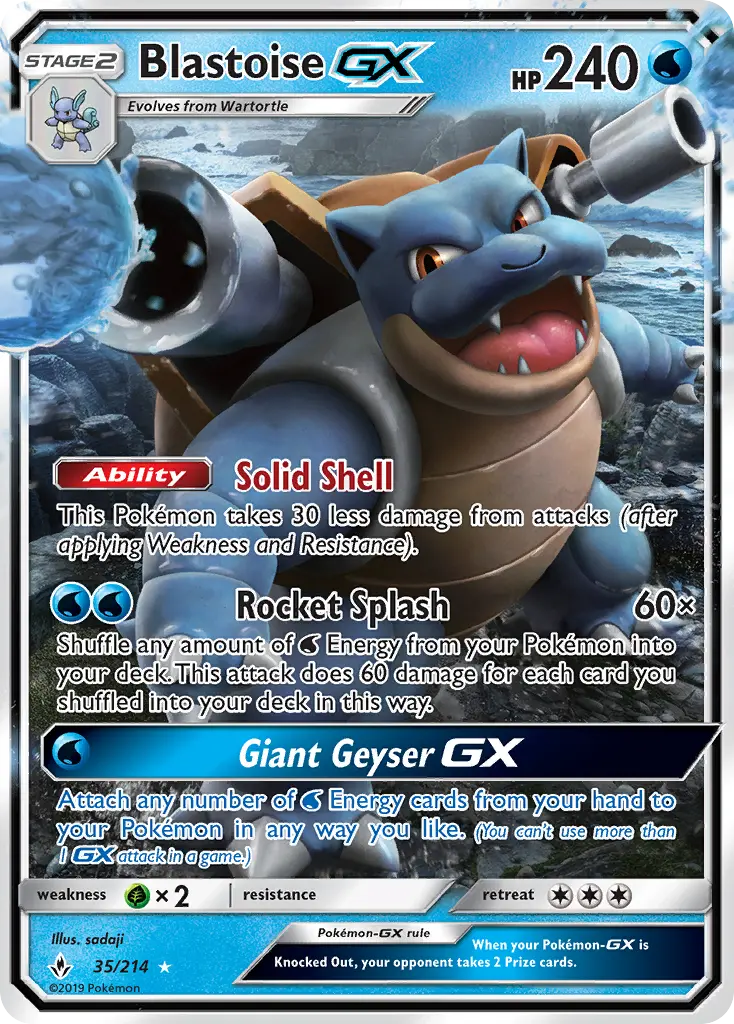 Blastoise GX, Unbroken Bonds #35