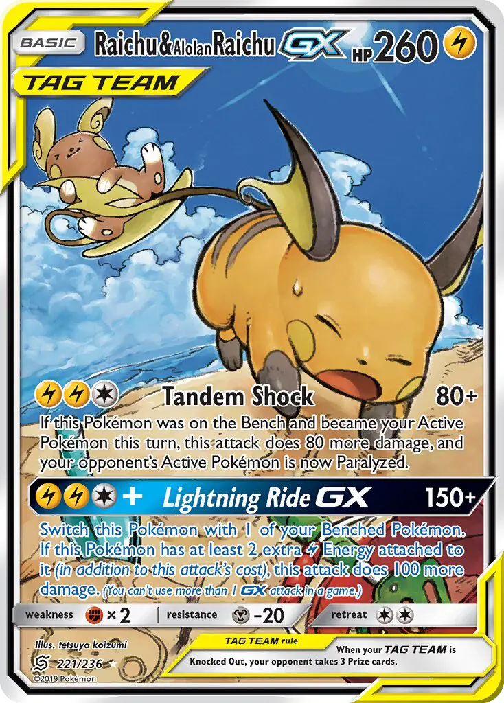 Raichu & Alolan Raichu GX, Unified Minds #221