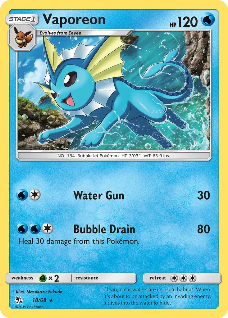Vaporeon, Hidden Fates #18