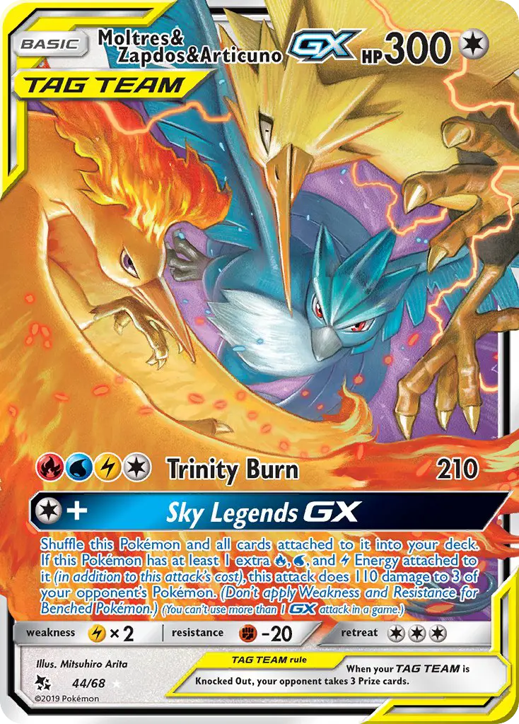 Moltres & Zapdos & Articuno GX, Hidden Fates #44