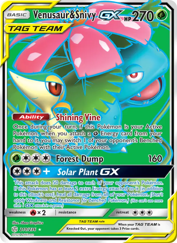 Venusaur & Snivy GX, Cosmic Eclipse #210