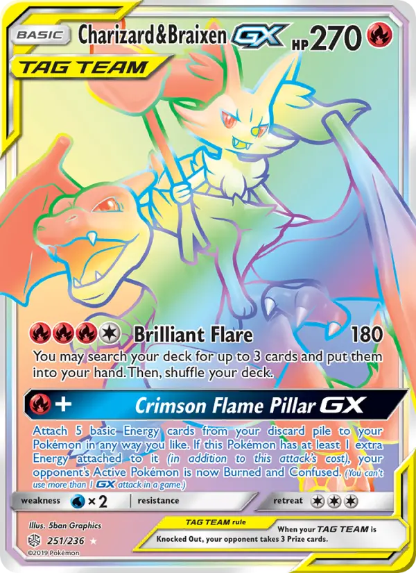 Charizard & Braixen GX, Cosmic Eclipse #251