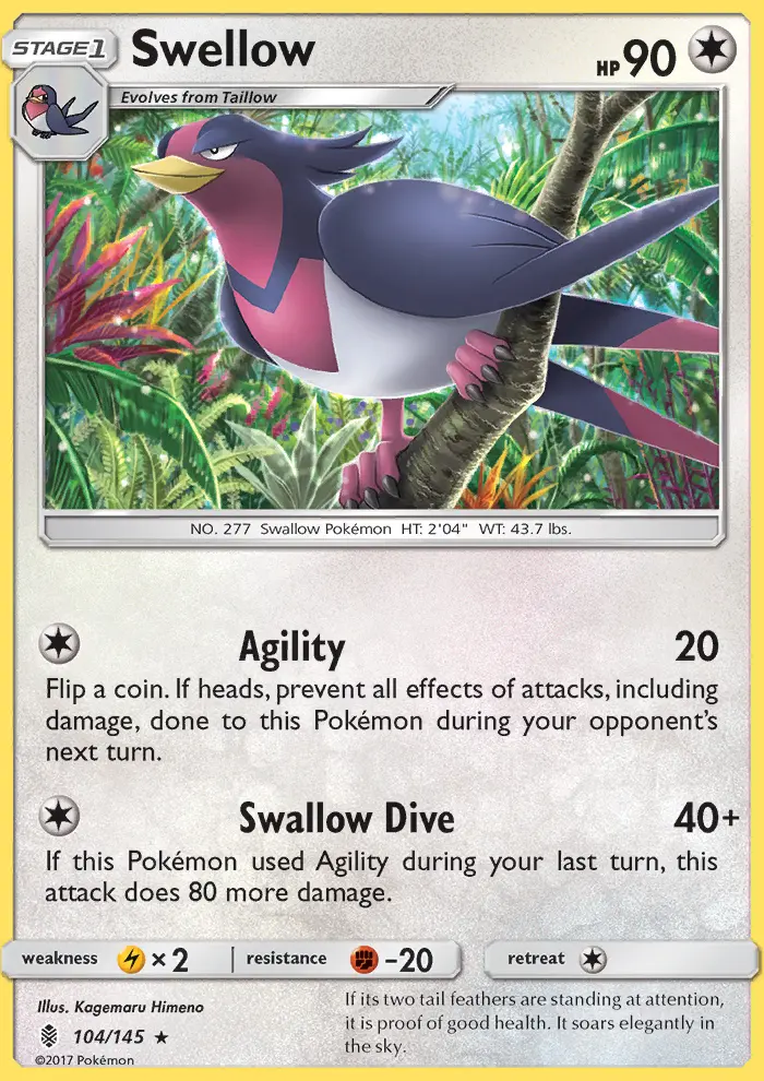 Swellow, Guardians Rising #104