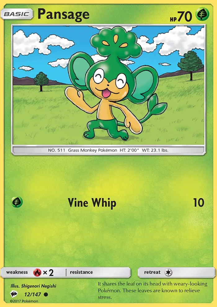 Pansage, Burning Shadows #12