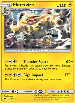 Electivire, Burning Shadows #43/147