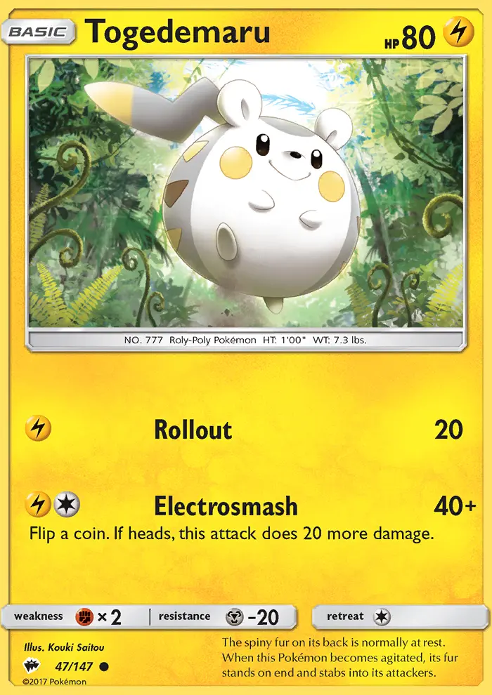 Togedemaru, Burning Shadows #47