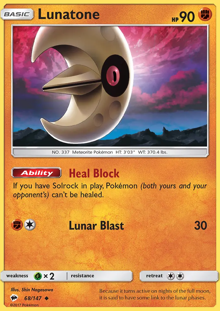 Lunatone, Burning Shadows #68