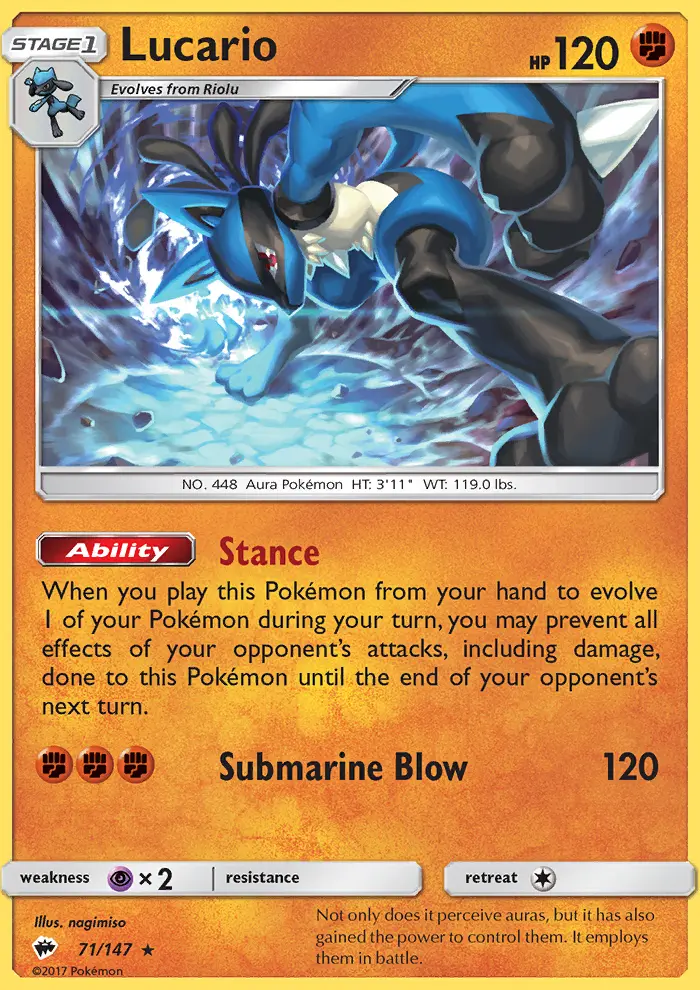 Lucario, Burning Shadows #71
