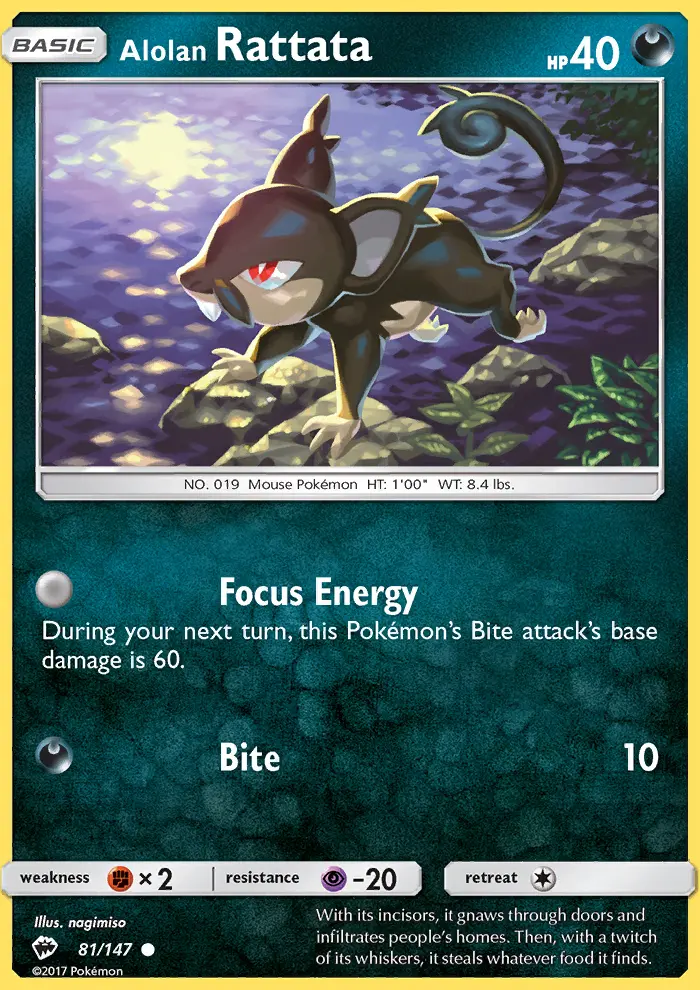 Alolan Rattata, Burning Shadows #81