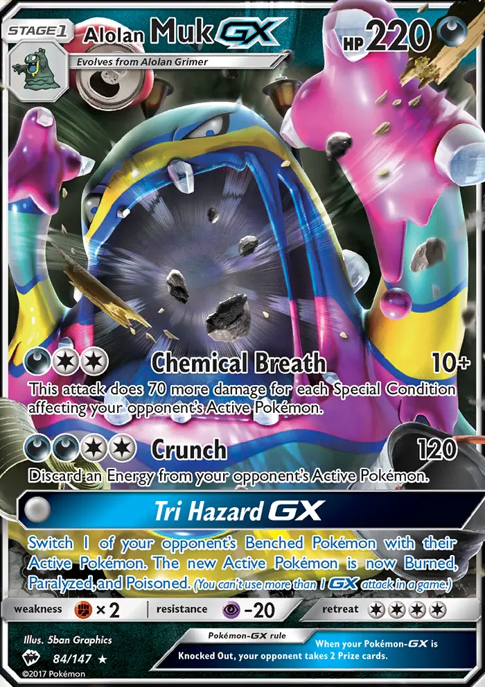 Alolan Muk GX, Burning Shadows #84