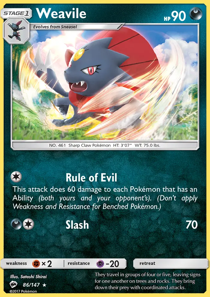 Weavile, Burning Shadows #86