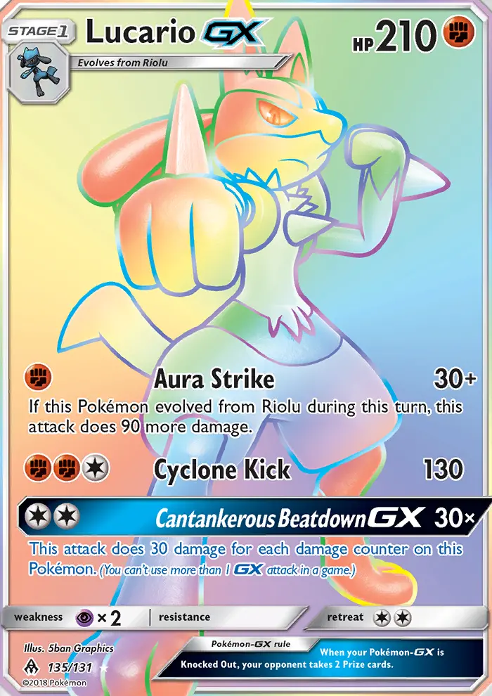 Lucario GX, Forbidden Light #135