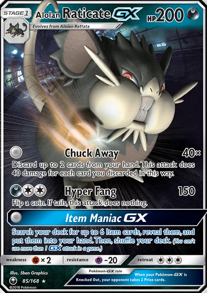 Alolan Raticate GX, Celestial Storm #85