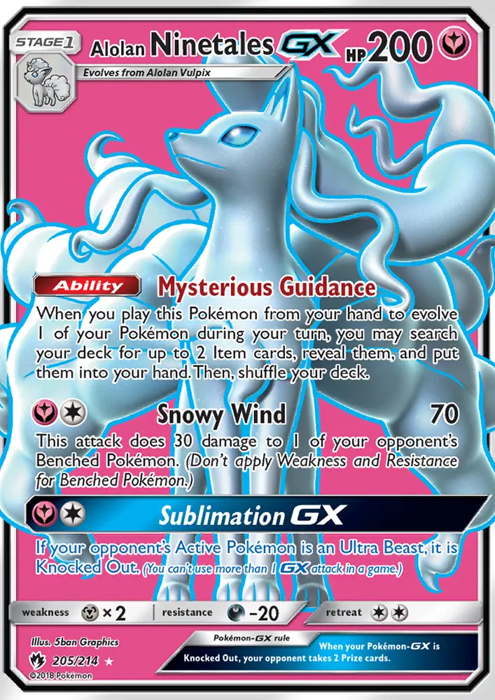 Alolan Ninetales GX, Lost Thunder #205