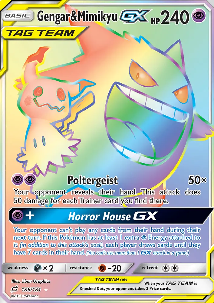 Gengar & Mimikyu GX, Team Up #186