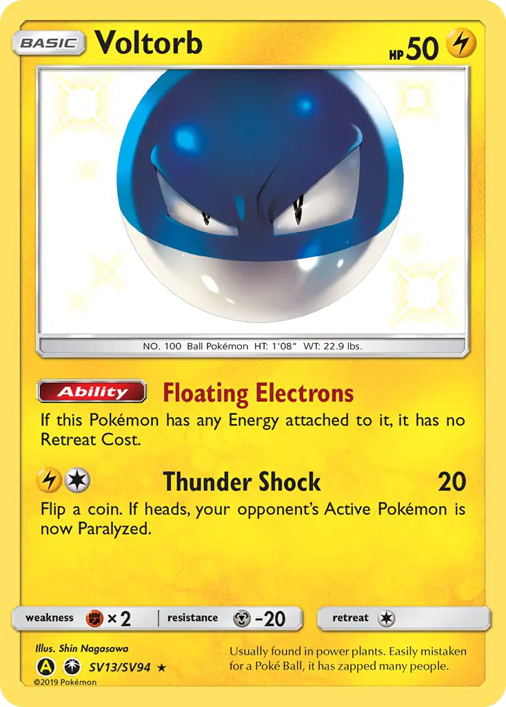 Voltorb, Hidden Fates Shiny Vault #SV13