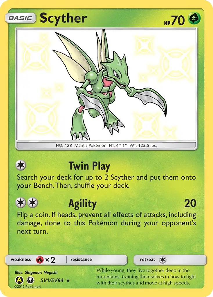 Scyther, Hidden Fates Shiny Vault #SV1
