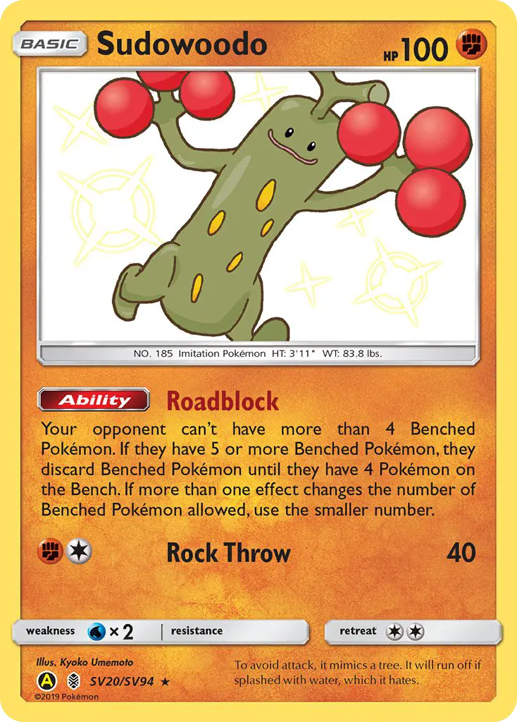Sudowoodo, Hidden Fates Shiny Vault #SV20