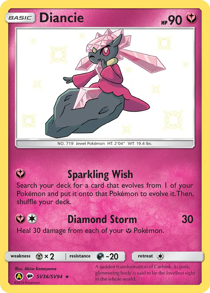 Diancie, Hidden Fates Shiny Vault #SV36