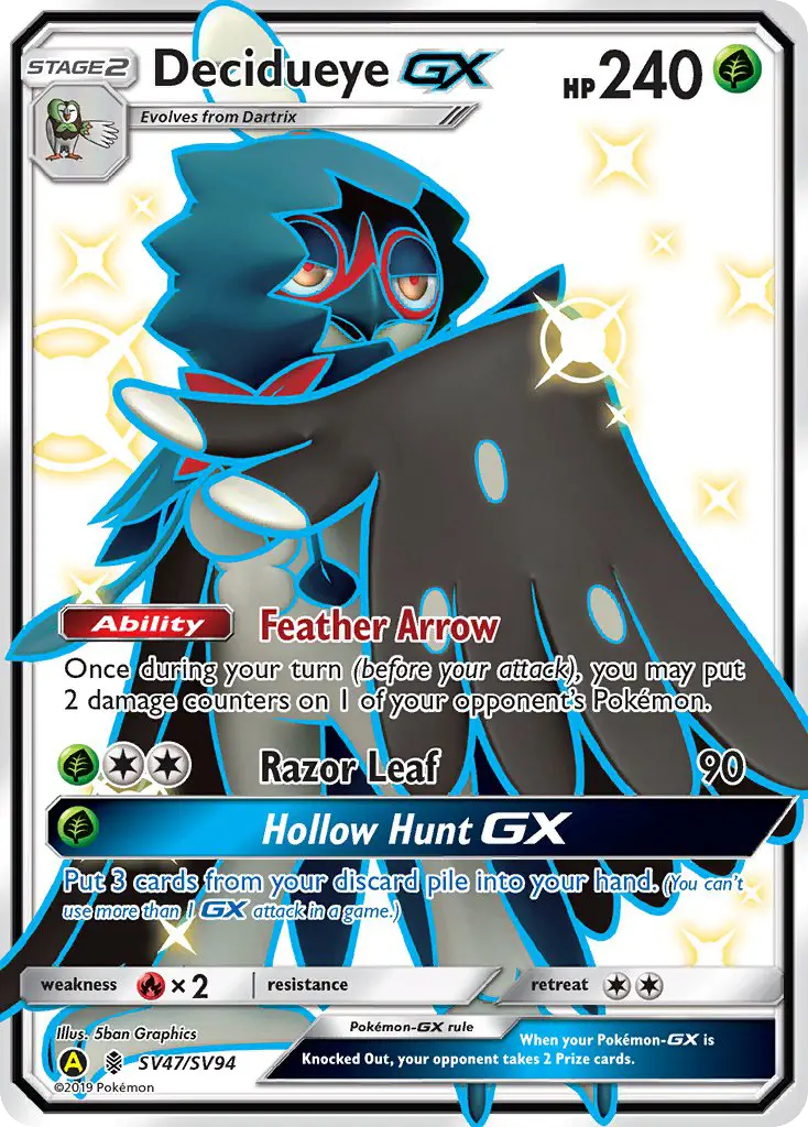 Decidueye-GX, Hidden Fates Shiny Vault #SV47